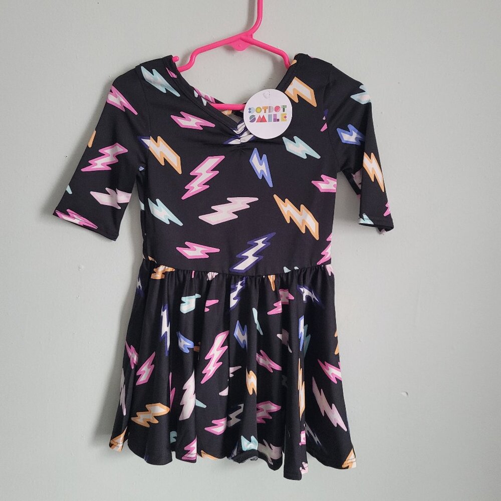 Dot Dot Smile Dress Girl's 2T Toddler Black Lightning Ballerina NWT